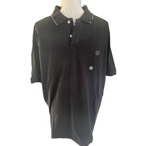 Chaps Black Polo Shirt Mens XL Cotton Blend Classic Fit